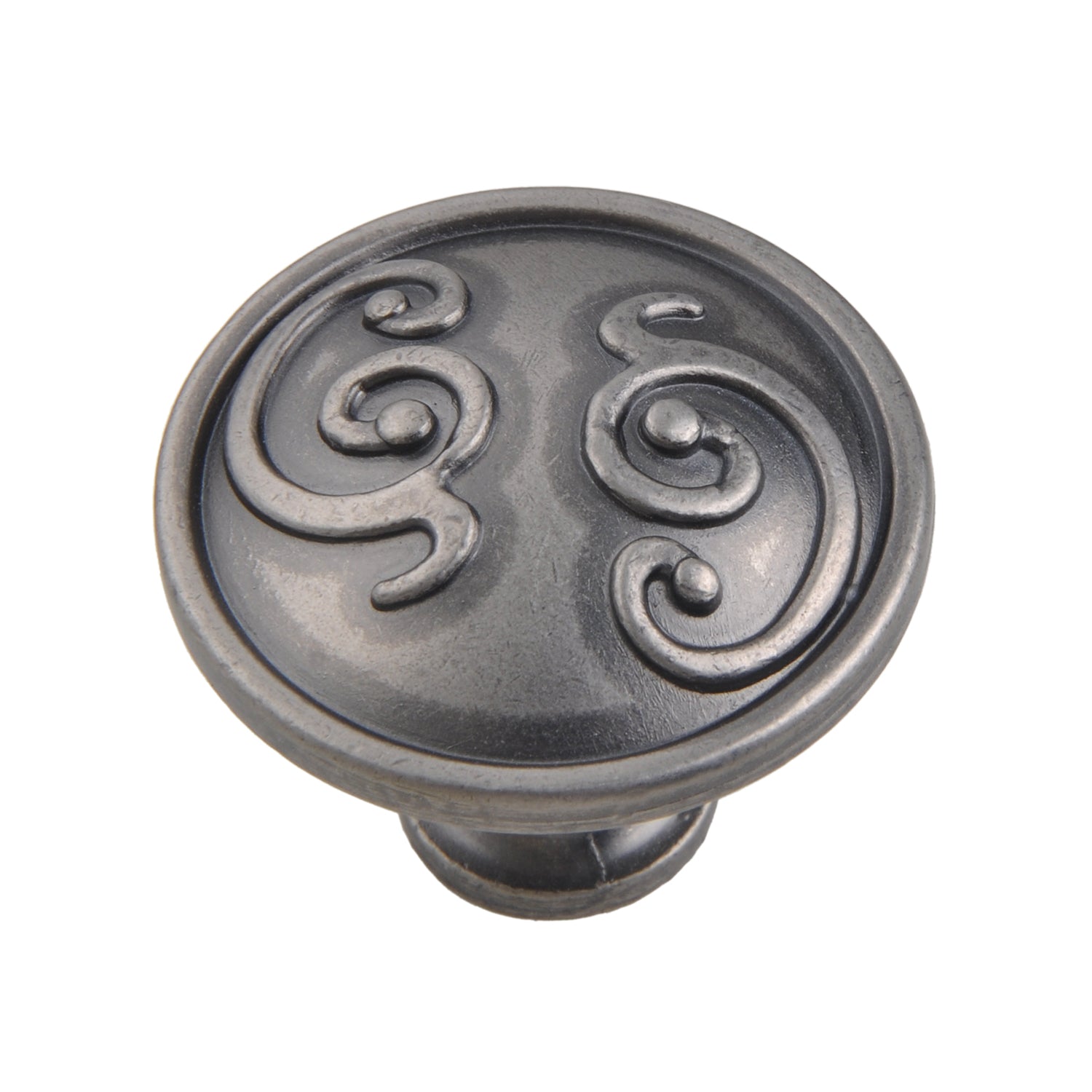 Utopia Alley HW343PLPT011 Roma Cabinet Ring Pull Knob - Decorative Cabinet Drop Pull Knobs for Cabinets and Drawers - Vintage Cabinet Hardware with Hand Finished Pewter - Metal Drawer Pull Knobs 1.3"