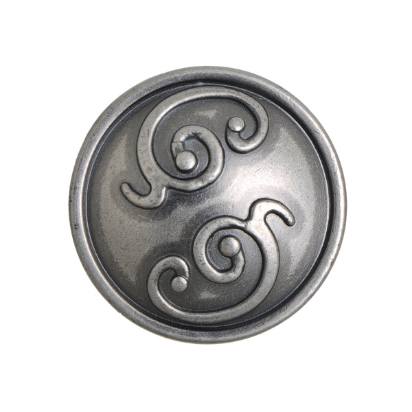 Utopia Alley HW343PLPT011 Roma Cabinet Ring Pull Knob - Decorative Cabinet Drop Pull Knobs for Cabinets and Drawers - Vintage Cabinet Hardware with Hand Finished Pewter - Metal Drawer Pull Knobs 1.3"