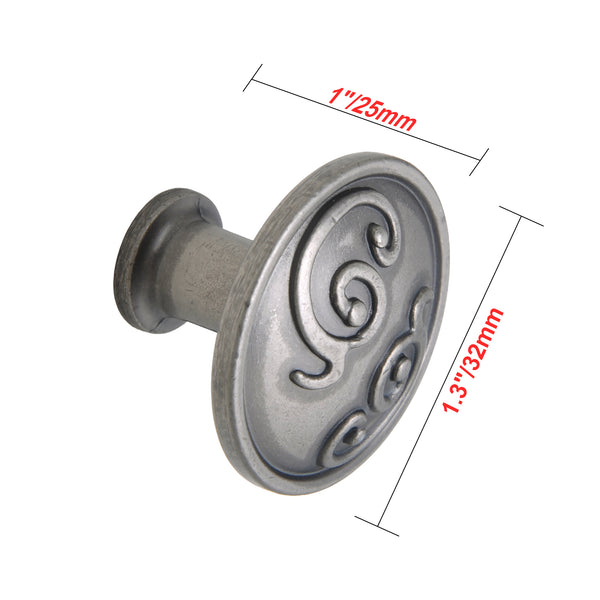 Utopia Alley HW343PLPT011 Roma Cabinet Ring Pull Knob - Decorative Cabinet Drop Pull Knobs for Cabinets and Drawers - Vintage Cabinet Hardware with Hand Finished Pewter - Metal Drawer Pull Knobs 1.3"