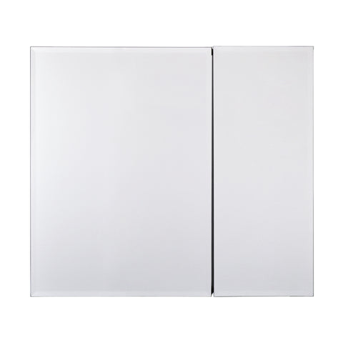 Utopia Alley MC1AL Frameless 30inch x 26inch Rustproof Medicine Cabinet, Mirrored Sides, Bi-View, Recess Or Surface Mount, Silver