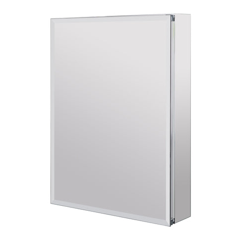 Utopia Alley MC2AL Frameless 24inch x 30inch Rustproof Medicine Cabinet, Mirrored Sides, Recess Or Surface Mount, Silver