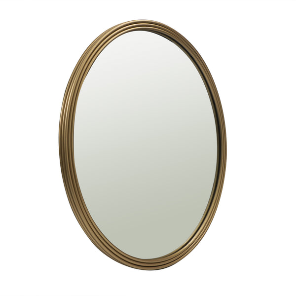 Utopia Alley MR4GD Bathroom Round Mirror, Wall-Mounted Bathroom Mirror, 24''Modern Gold Metal Frame, Suitable for Wall Hanging Decoration, Dressing Table, Living Room, Bedroom