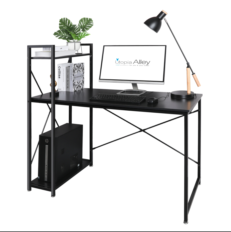 Utopia Alley SH73/74XX Computer Desk with Shelves - 47-inch