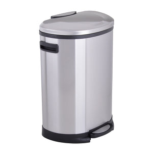 Utopia Alley Cress Contour Curved Trash Can, Stainless Steel, Set of 2, 6L and 50L