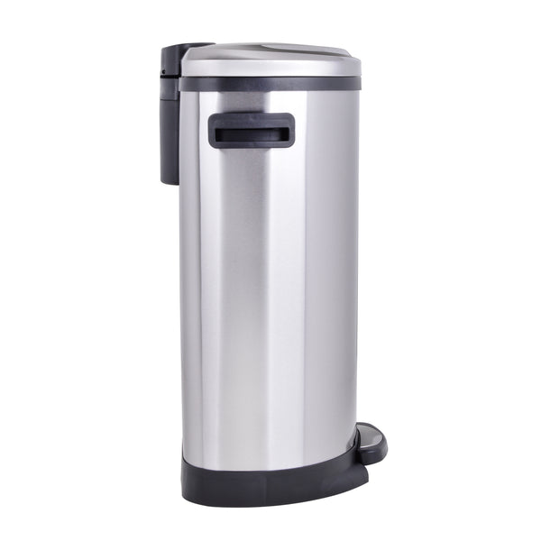 Utopia Alley Cress Contour Curved Trash Can, Stainless Steel, Set of 2, 6L and 50L